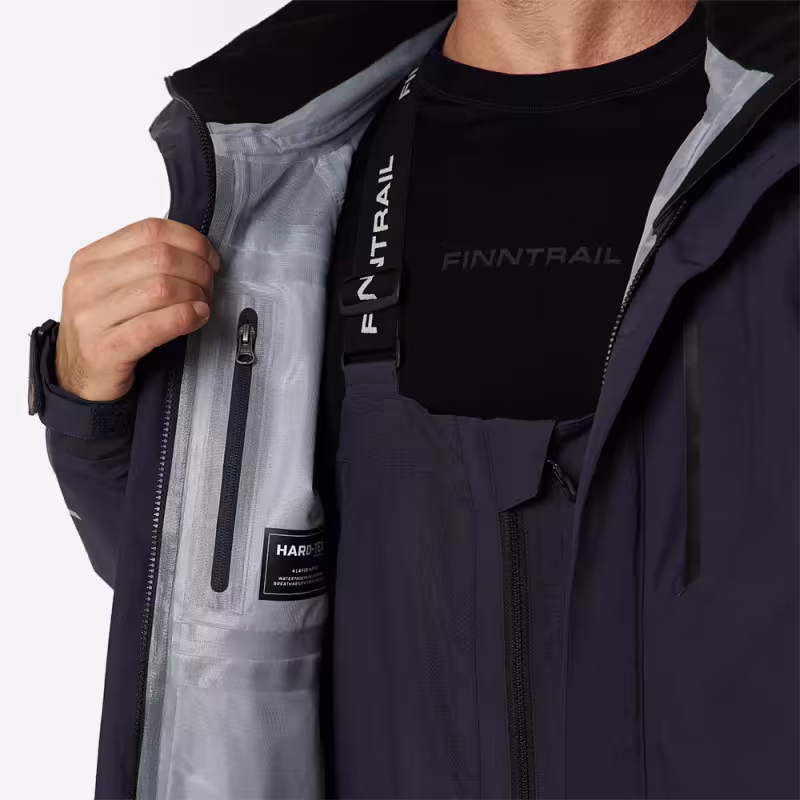 Куртка мужская Finntrail Excalibur 4032 DarkGrey, мембрана Hard-Tex, черный, размер 54-56 (XL), 180-190 см