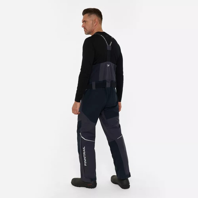 Полукомбинезон мужской Finntrail Excalibur 4616 DarkGrey, мембрана Hard-Tex, черный, размер 44-46 (S), 165-175 см