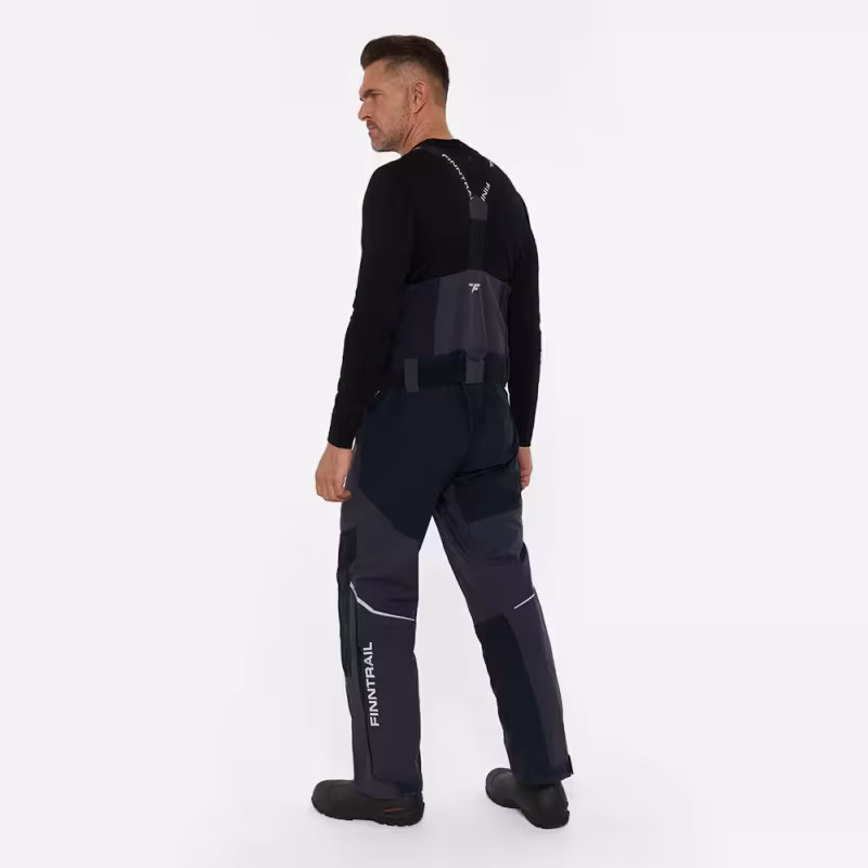 Полукомбинезон мужской Finntrail Excalibur 4616 DarkGrey, мембрана Hard-Tex, черный, размер 50-52 (L), 175-185 см