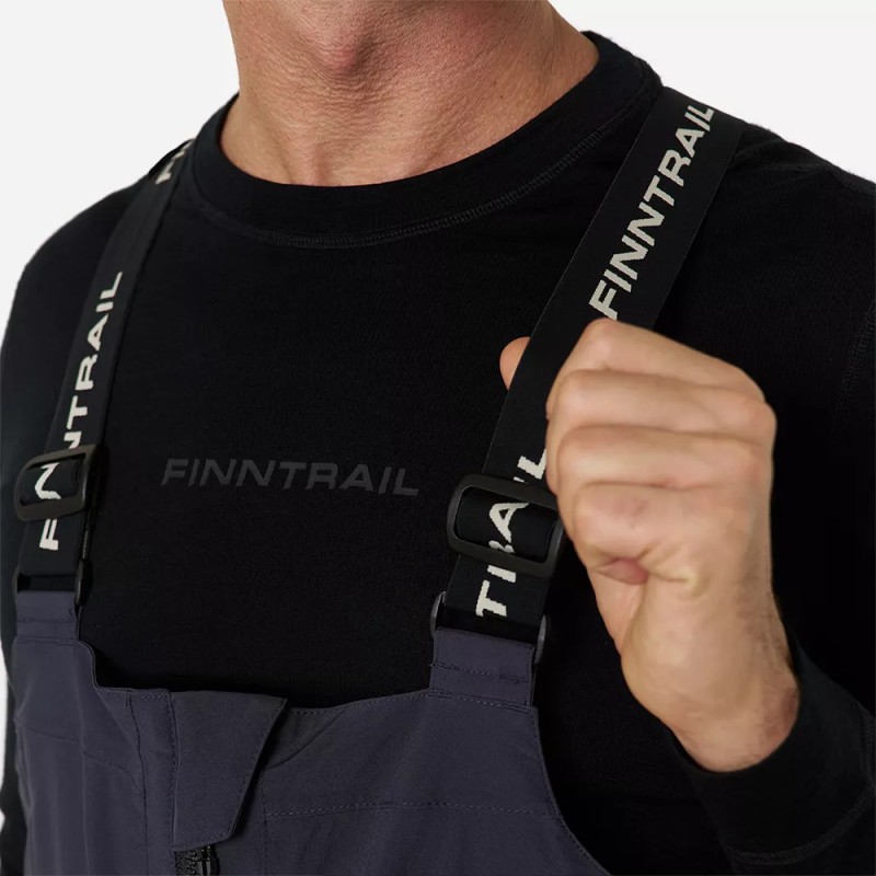 Полукомбинезон мужской Finntrail Excalibur 4616 DarkGrey, мембрана Hard-Tex, черный, размер 58-60 (XXL), 185-195 см