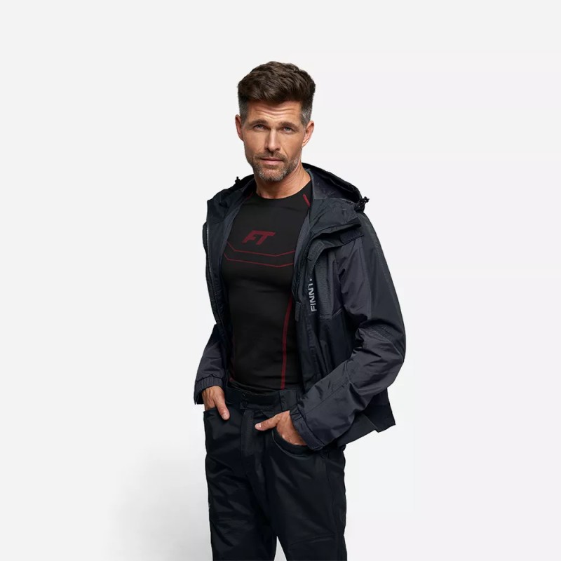 Куртка мужская Finntrail LightSuit 3504 Graphite, мембрана Hard-Tex, черный, размер 42-44 (XS), 160-170 см