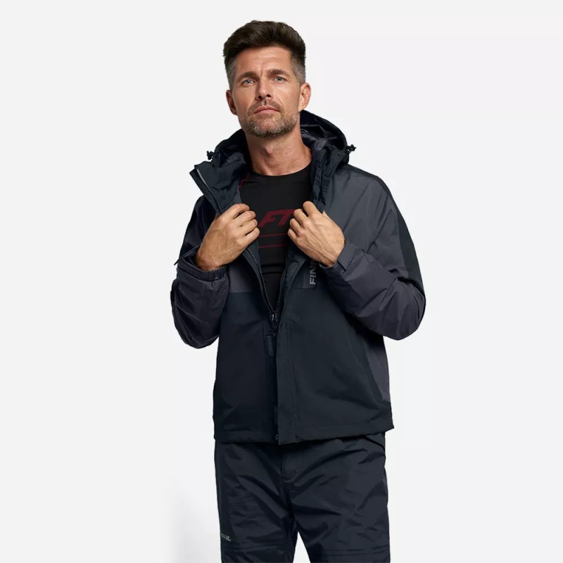 Куртка мужская Finntrail LightSuit 3504 Graphite, мембрана Hard-Tex, черный, размер 42-44 (XS), 160-170 см