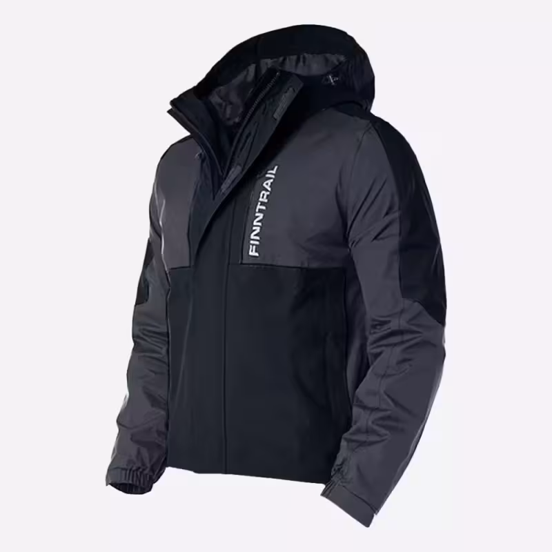 Куртка мужская Finntrail LightSuit 3504 Graphite, мембрана Hard-Tex, черный, размер 44-46 (S), 165-175 см