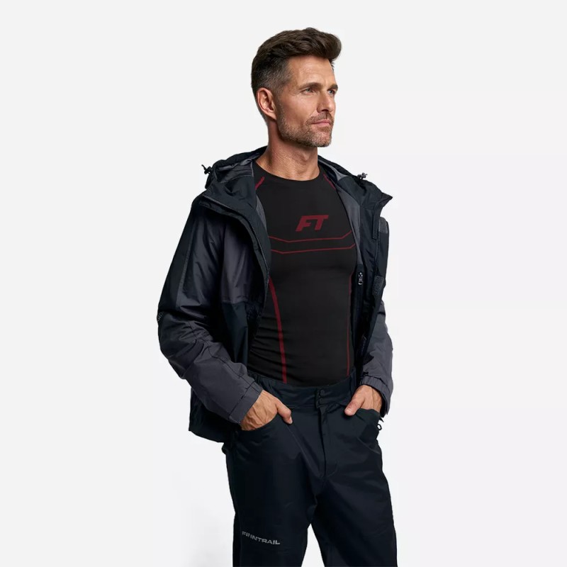Куртка мужская Finntrail LightSuit 3504 Graphite, мембрана Hard-Tex, черный, размер 48-50 (M), 170-180 см