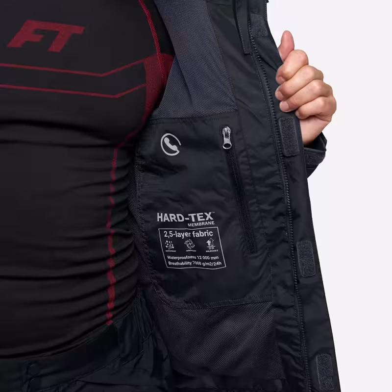 Куртка мужская Finntrail LightSuit 3504 Graphite, мембрана Hard-Tex, черный, размер 50-52 (L), 175-185 см