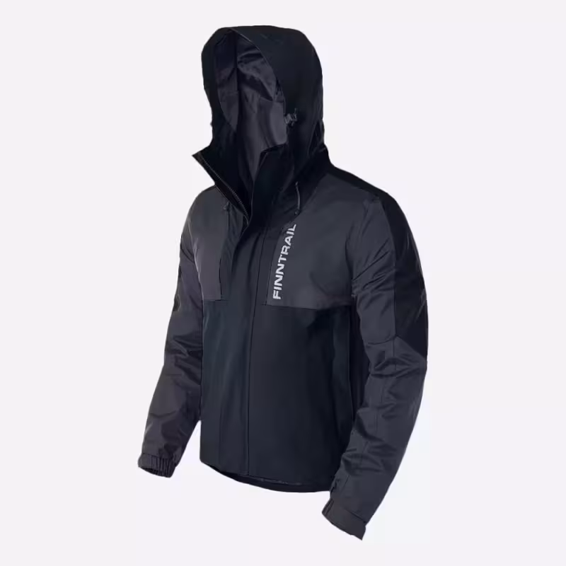 Куртка мужская Finntrail LightSuit 3504 Graphite, мембрана Hard-Tex, черный, размер 50-52 (L), 175-185 см