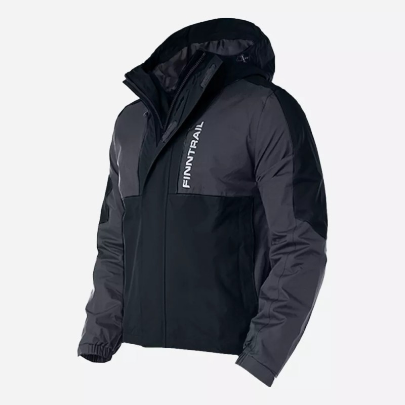 Куртка мужская Finntrail LightSuit 3504 Graphite, мембрана Hard-Tex, черный, размер 50-52 (L), 175-185 см