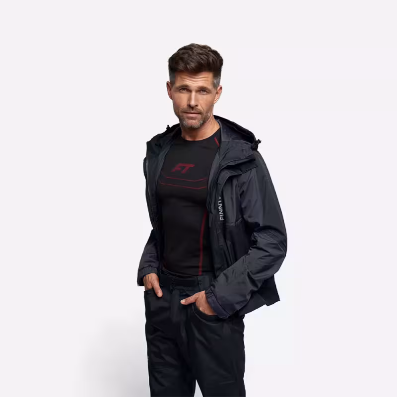 Куртка мужская Finntrail LightSuit 3504 Graphite, мембрана Hard-Tex, черный, размер 54-56 (XL), 180-190 см