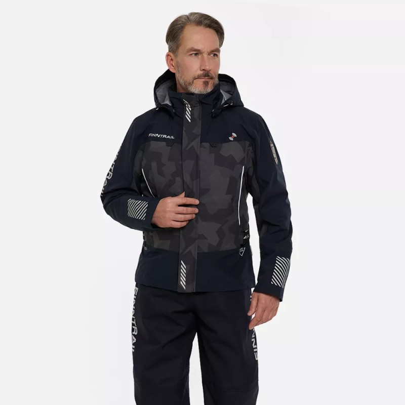 Куртка мужская Finntrail Mudway 2010 CamoShadowBlack, мембрана Hard Tex, черный, размер 54-56 (MK), 170-180 см