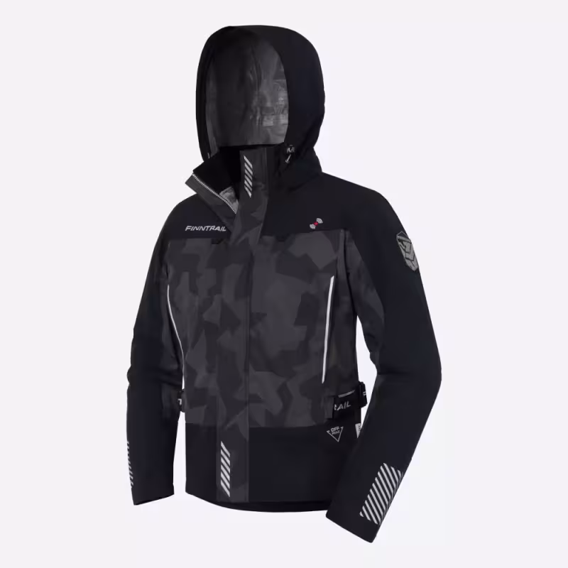Куртка мужская Finntrail Mudway 2010 CamoShadowBlack, мембрана Hard Tex, черный, размер 50-52 (L), 175-185 см
