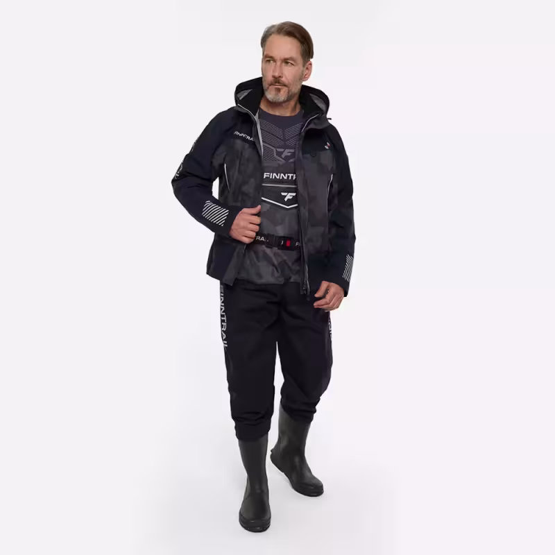 Куртка мужская Finntrail Mudway 2010 CamoShadowBlack, мембрана Hard Tex, черный, размер 50-52 (L), 175-185 см