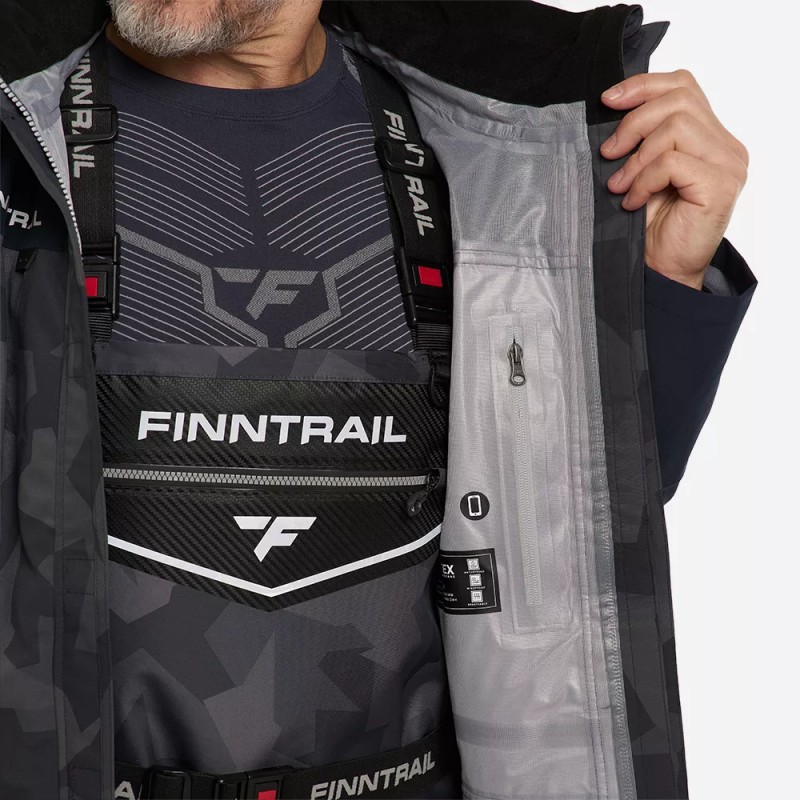 Куртка мужская Finntrail Mudway 2010 CamoShadowBlack, мембрана Hard Tex, черный, размер 50-52 (L), 175-185 см