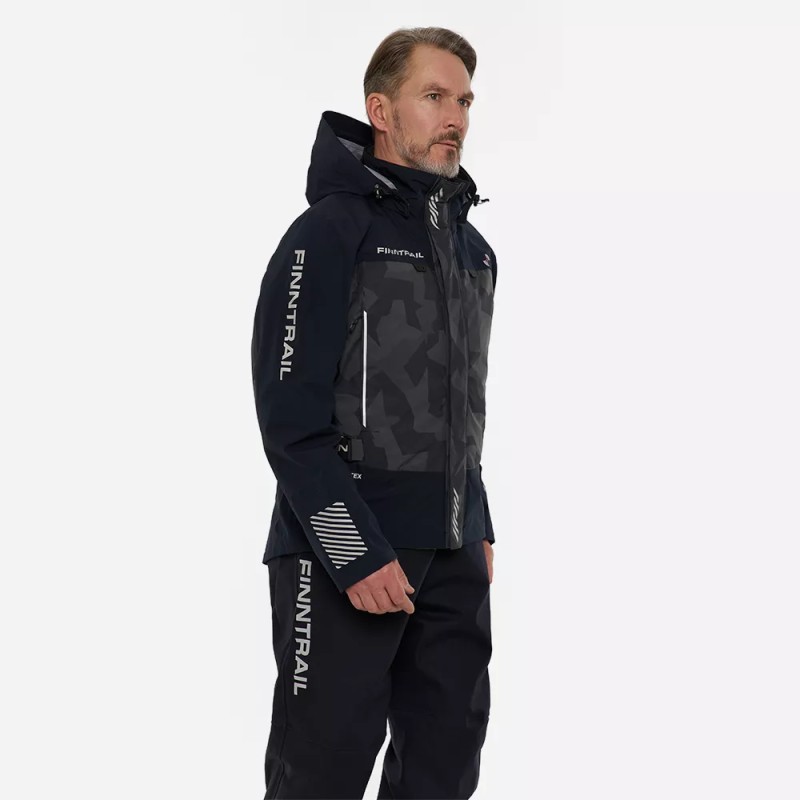 Куртка мужская Finntrail Mudway 2010 CamoShadowBlack, мембрана Hard Tex, черный, размер 54-56 (XL), 180-190 см