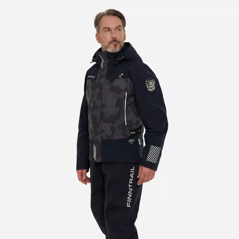 Куртка мужская Finntrail Mudway 2010 CamoShadowBlack, мембрана Hard Tex, черный, размер 58-60 (XXL), 185-195 см