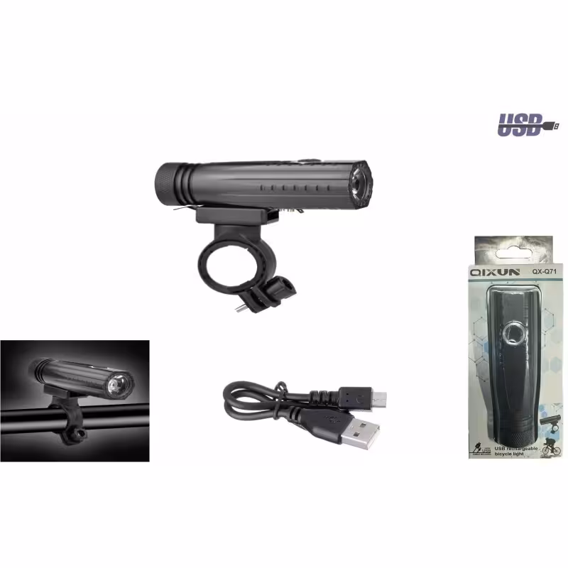 Фонарь велосипедный передний Rapida QX-Q71 Lumins, 4 режима