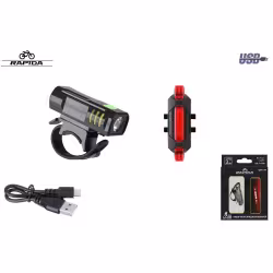 Фонарь велосипедний (комплект) Rapida QX-Q11/DC-918, 3 режима