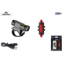 Фонарь велосипедний (комплект) Rapida QX-Q11/DC-918, 3 режима