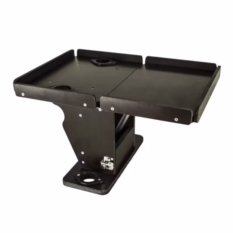 Столик на ликтрос лодки ПВХ Патриот Комбо раскладной с удочкодержателями и нишей под аккумулятор