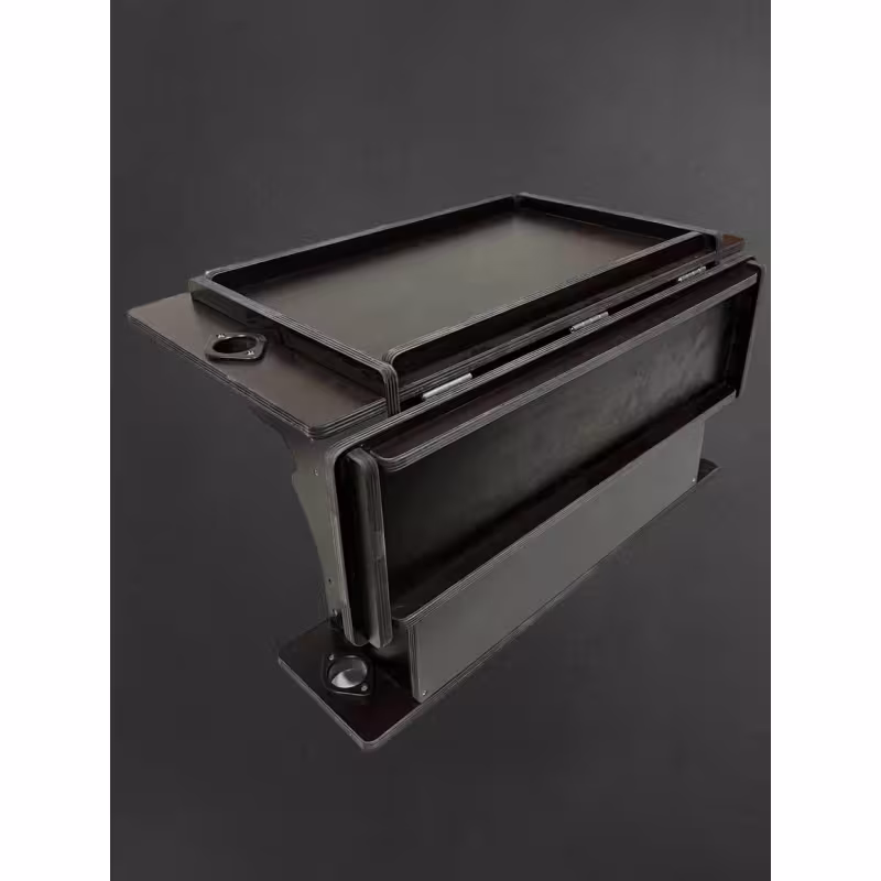 Столик на ликтрос лодки ПВХ Патриот с электопанелью раскладной с удочкодержателями и нишей под АКБ