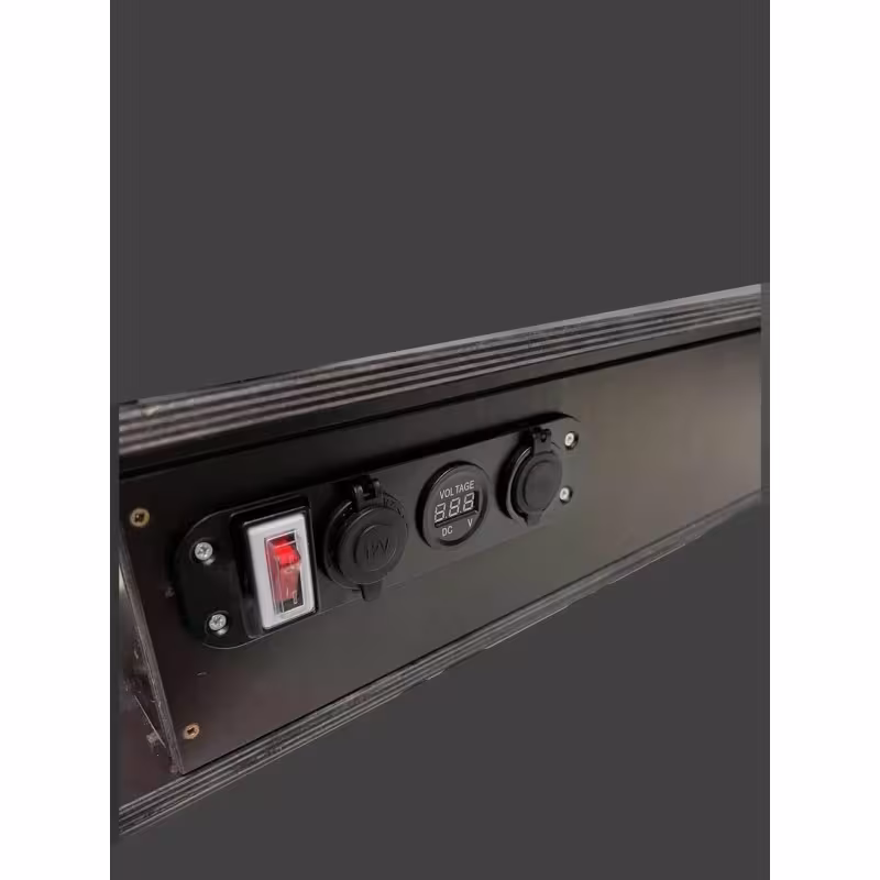 Столик на ликтрос лодки ПВХ Патриот с электопанелью раскладной с удочкодержателями и нишей под АКБ