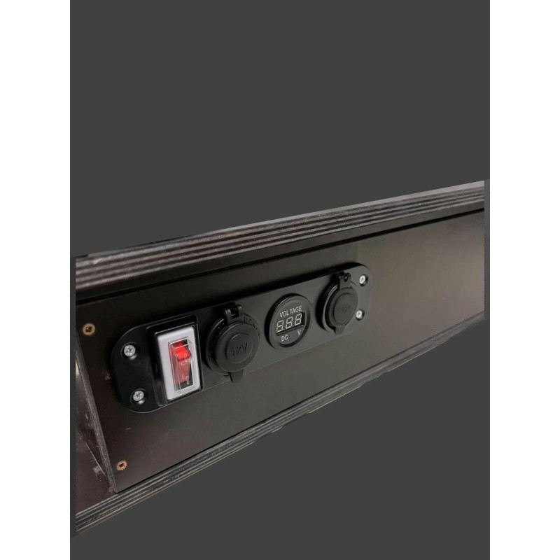 Столик на ликтрос лодки ПВХ Патриот с электопанелью раскладной с удочкодержателями и нишей под АКБ