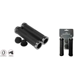 Грипсы велосипедные Rapida YBT-2022, Two Side Lock Alu, 130 мм, черный