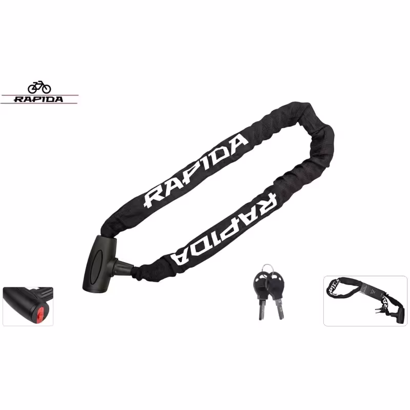 Замок противоугонный Rapida DR-3007, 5/1200 мм, черный