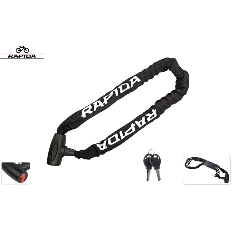 Замок противоугонный Rapida DR-3007, 5/1200 мм, черный