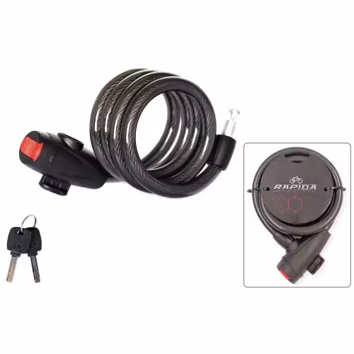 Замок противоугонный Rapido УТ00028258, 10/1200 мм, черный