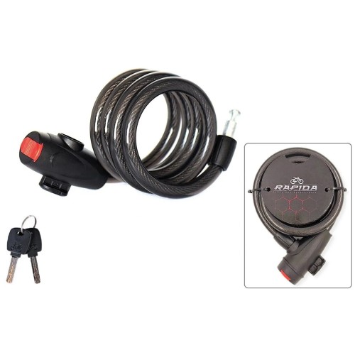 Замок противоугонный Rapido УТ00028258, 10/1200 мм, черный