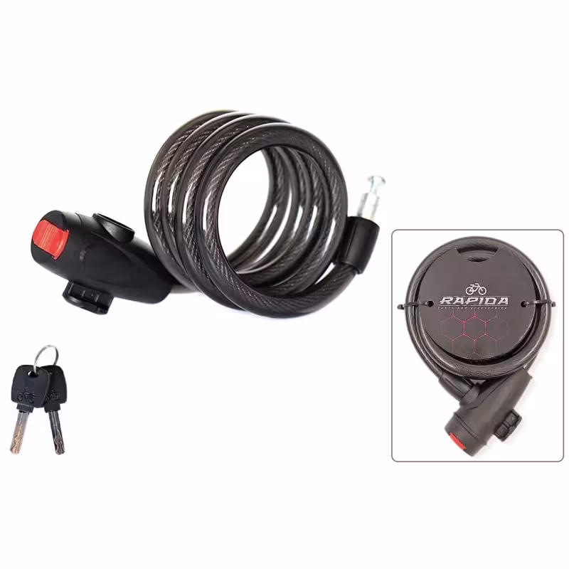 Замок противоугонный Rapido УТ00028258, 10/1200 мм, черный