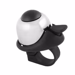 Звонок велосипедный Rapida B34-1, алюминиевый, ударный, D-50 мм, серебристый/черный