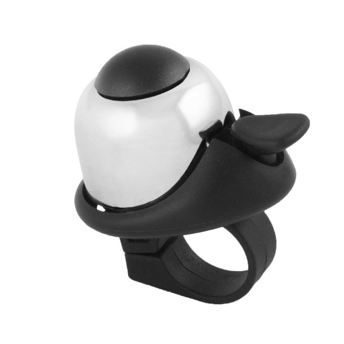 Звонок велосипедный Rapida B34-1, алюминиевый, ударный, D-50 мм, серебристый/черный