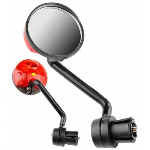 Зеркало заднего вида с фонариком мигалкой крепление в руль JY-5