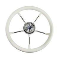 Колесо рулевое Volanti Luisi Riva RSL, белый, спицы серебряные, 360 мм