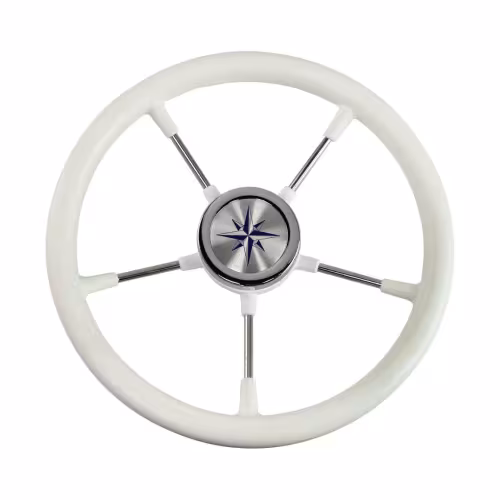 Колесо рулевое Volanti Luisi Riva RSL, белый, спицы серебряные, 360 мм