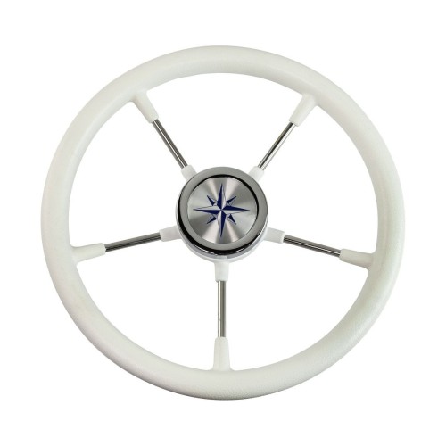 Колесо рулевое Volanti Luisi Riva RSL, белый, спицы серебряные, 360 мм