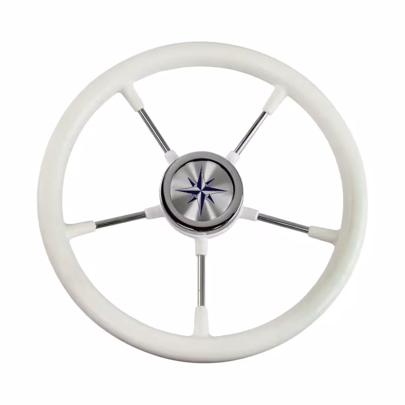 Колесо рулевое Volanti Luisi Riva RSL, белый, спицы серебряные, 360 мм