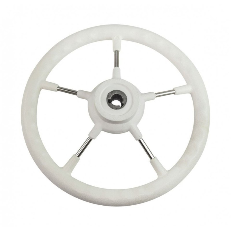 Колесо рулевое Volanti Luisi Riva RSL, белый, спицы серебряные, 360 мм