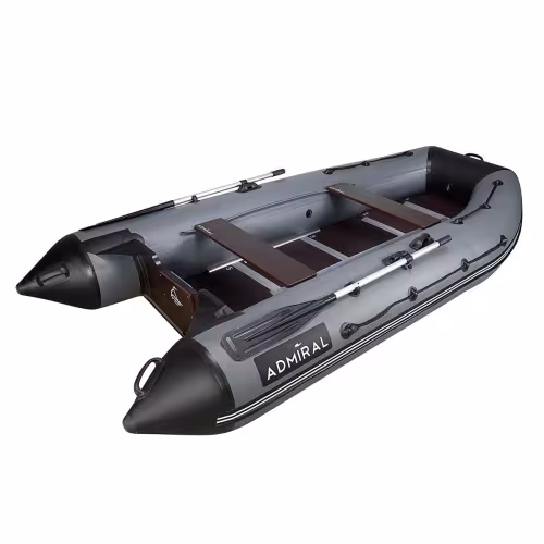 Лодка надувная ПВХ Адмирал 350, пайол фанерный, красный/черный