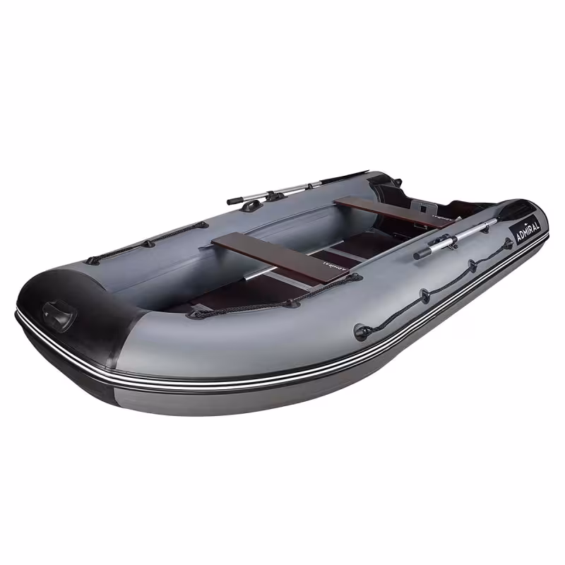 Лодка надувная ПВХ Адмирал 350, пайол фанерный, красный/черный