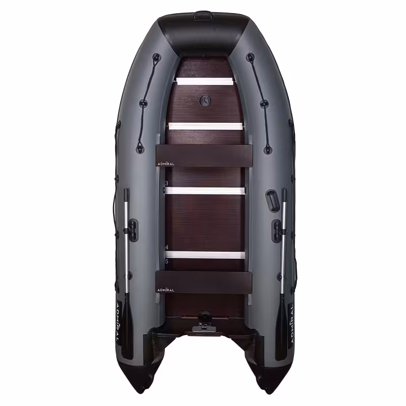 Лодка надувная ПВХ Адмирал 350, пайол фанерный, красный/черный