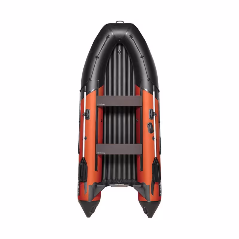 Лодка надувная ПВХ Адмирал 375S, НДНД, оранжевый/черный