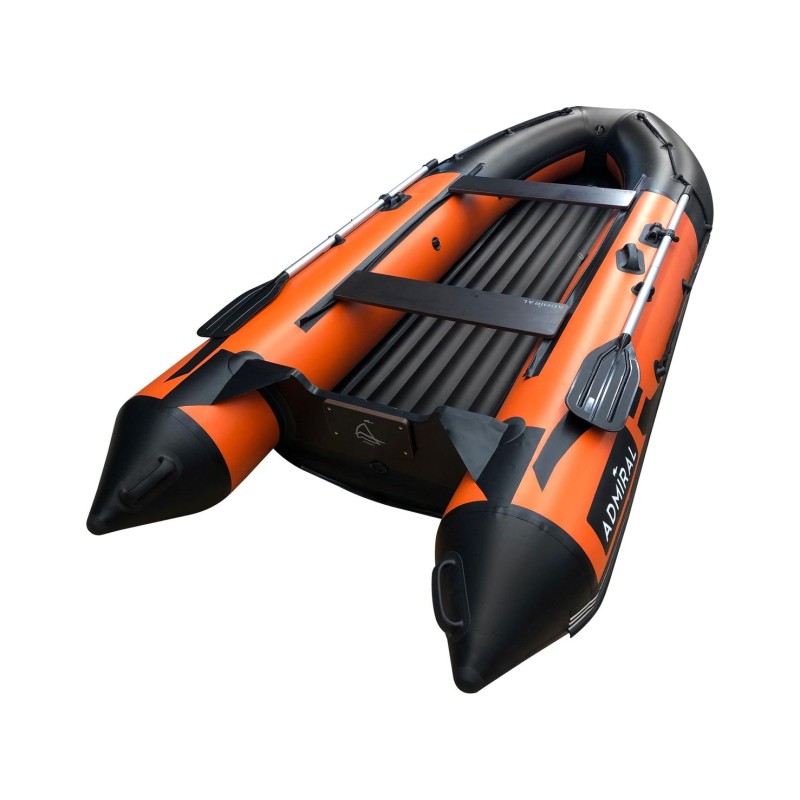 Лодка надувная ПВХ Адмирал 375S, НДНД, оранжевый/черный