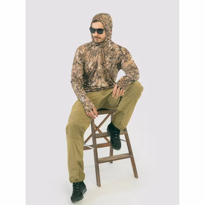 Джерси с капюшоном мужское Triton Gear Pro Duck Hunter, ткань InterLock, коричневый, размер 44-46