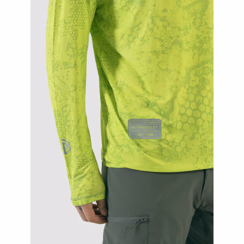 Джерси с капюшоном мужское Triton Gear Lime Print, ткань InterLock, желтый, размер 44-46