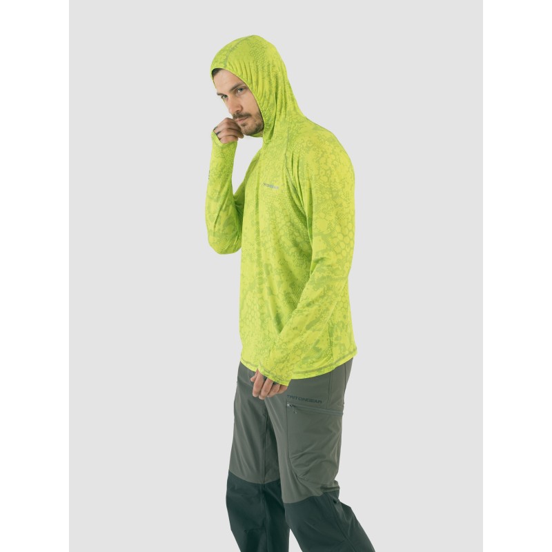 Джерси с капюшоном мужское Triton Gear Lime Print, ткань InterLock, желтый, размер 48-50