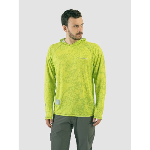 Джерси с капюшоном мужское Triton Gear Lime Print, ткань InterLock, желтый, размер 52-54