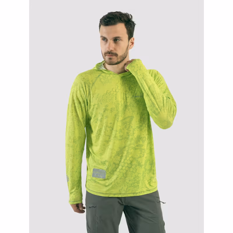 Джерси с капюшоном мужское Triton Gear Lime Print, ткань InterLock, желтый, размер 56-58