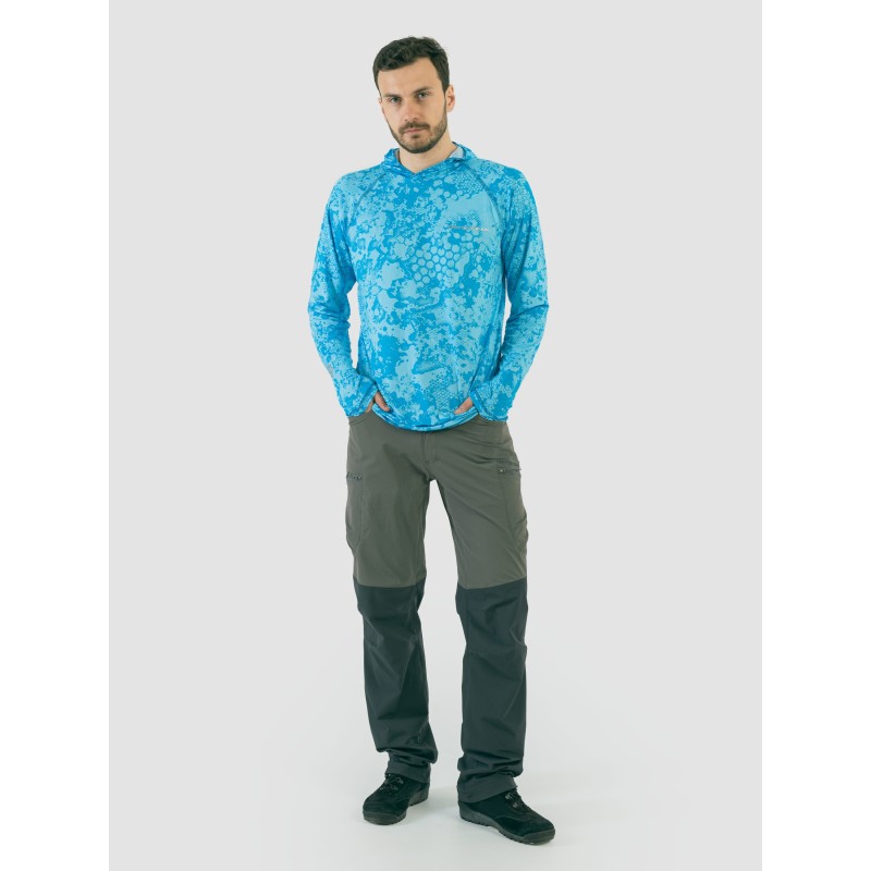 Джерси с  капюшоном мужское Triton Gear Blue Print, ткань InterLock, синий, размер 44-46